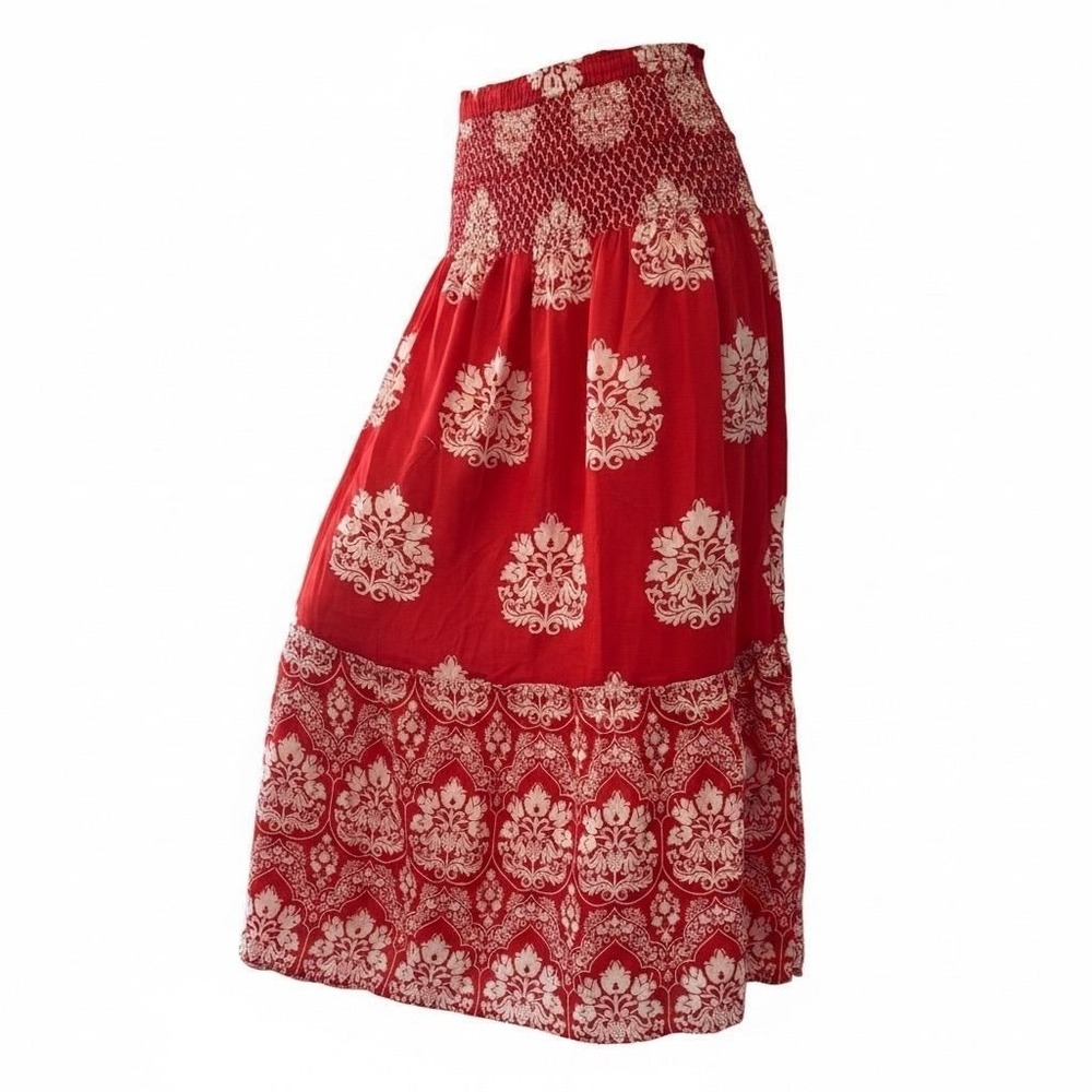 56 Zoey and Leeli red/white cotton floral boho skirt XL
